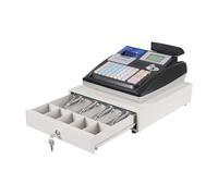 RainWeel Electronic Cash Register 48 Keyboard RS232, USB Interface 4 Compartments with Clips and 5 Coin Slots Two-way Display Supports Cash, Credit Card, and Foreign Currency