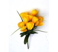 RAINWOOD 1 x Crocus Decorative Artificial Silk Fake Flower Flowers Spray Bush Wedding Easter Spring (YELLOW)