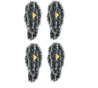RAINWOOD 4 X 2M Christmas Green Snowy Snow Tip Tipped Tinsel Garland Winter Wonderland Foil Cealing Decoration Fluffy Tinsle