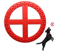 RAINWTR MUT Flex Durable Dog Chew Toy, FDA-Compliant Materials, Made in USA, Tug, Toss, Float, Fetch, Treat Fill, Teeth Cleaning, Flexible, Red