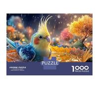 Rainy Bird 1000 Piece Jigsaw Puzzle for Women, Men Parrot on Autumn Foliage Tree Colourful Jigsaws Educational Games Creativity & Gift Giving 52x38cm/1000pcs