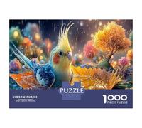 Rainy Bird Jigsaw Puzzles for Adults 1000 Piece Parrot Educational Game Home Decoration for Adults& Kids Age 14 Years Up 38x26cm/1000pcs