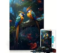 Rainy Birds of Paradise Jigsaw Puzzles 1000 Pieces for Teenagers Raise Memory Easy Leisure Clean Edge Xmas Surprise (38x26cm)