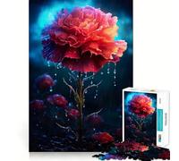 Rainy Carnation Flower Jigsaw Puzzles for Teenagers 1000 Piece Thought Toy Calm Escape Precise Edge Amazing Present (38x52cm)