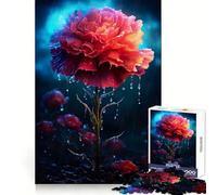 Rainy Carnation Flower Jigsaw Puzzles for Teenagers 1000 Piece Thought Toy Calm Escape Precise Edge Amazing Present (38x52cm)