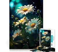 Rainy Chamomile Flower Jigsaw Puzzles 1000 Piece for Teenagers Logic Ability Toy Relaxing Fun Accurate Cut Artistic Gift (38x26cm)