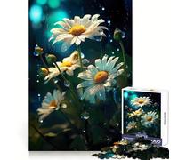 Rainy Chamomile Flower Jigsaw Puzzles 1000 Piece for Teenagers Logic Ability Toy Relaxing Fun Accurate Cut Artistic Gift (38x26cm)