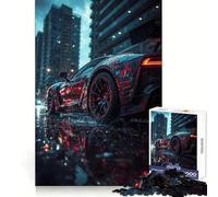 Rainy City Sports Car Jigsaw Puzzles for Adults1000 Pieces Smart Game Quiet Calm Pattern Assembly Amazing Present (38x26cm)