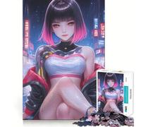 Rainy Cyberpunk Girl 1000 Pieces Jigsaw Puzzles for Adults Mind Exercise Toy Relax Time Precision Cut Stylish Gift (38x52cm)