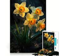 Rainy Daffodil Flower 1000 Pieces Jigsaw Puzzles for Teenagers Memory Upgrade Casual Relax Sharp Cut Art Display (50x75cm)