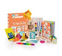 Rainy Day Activities for Kids, Activity Bag Includes Wooden DIY Project, Card Games, Activity Booklet, Craft kit for Kids Ages 4+