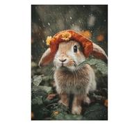 Rainy Day Bunny Adventure Illustrated Jigsaw Puzzle for Adults, 1000 PCS