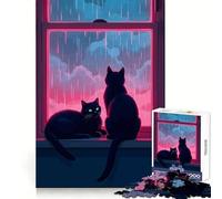 Rainy Day Cats 1000 Piece Jigsaws for Teenagers Puzzle Boost Memory Quiet Calm Premium Cut Heartfelt Gift (50x75cm)