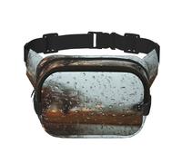 Rainy day Fanny Pack for Men and Women, Crossbody Bags with Adjustable Strap, Waist Belt Bag for Travel Sports Running, Rainy Day, One Size