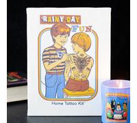 Rainy Day Fun Canvas Plaque By Steven Rhodes, 19X25Cm, Retro Gift
