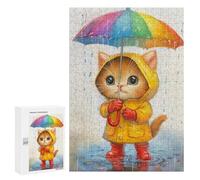 Rainy Day Kitten-13 Puzzle 1000 Teile Schwer Puzzle Spielzeug Lernspiel Impossible Herausforderungsspielzeug Für Erwachsene Kinder 300 PCS