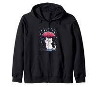 Rainy Day Kitten Zip Hoodie