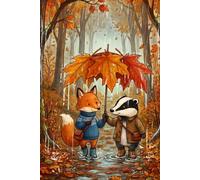 Rainy Day Ramble Fox and Badger Woodland Journal: a GRAPH notebook for self-expression