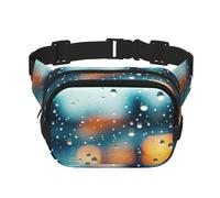 rainy day Square double - layer fanny pack with adjustable shoulder strap - travelling fanny pack - perfect for outdoor sports, Black, One Size