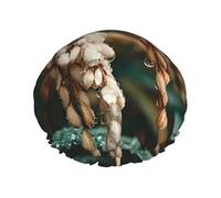 Rainy Day Wheat Field Double Layer Shower Cap for Women Waterproof and Durable Protects Hair During Bath, Beauty