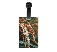 Rainy Day Wheat Field Luggage Tag PVC Waterproof Durable Light Bag Tag with Detachable Wristband for Easy Identification