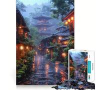 Rainy Japanese Street 1000 Pieces Jigsaw Puzzles for Adults Mind Exercise Toy Relax Time Precision Cut Stylish Gift (38x26cm)