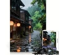 Rainy Japanese Street with Lanterns Jigsaw Puzzle for Teenagers 1000 Pieces Mind Game Toy Relaxed Mind Neat Cut (38x26cm)