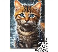 Rainy Kitten1000pc Cardboard Poor Cat Jigsaw Puzzle Adults Impossible Challenge Office Break Stress Relief Creative Home Decor 52x38cm/1000pcs