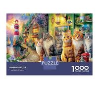 Rainy Kittens 1000 Piece Cats Kitchen Premium Cardstock Jigsaw Puzzle Set Adult Jigsaws Fun Present Educational Challenge Value Pack Gift Idea 70x50cm/1000pcs