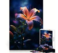 Rainy Lily Flower Hard Jigsaw Puzzle for Adults 1000 Pieces Mind Puzzle Calm Relax Art Assembly (50x75cm)