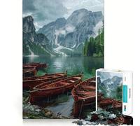 Rainy Mountain Lake Hard Jigsaw Puzzle for Adults 1000 Pieces Pure Logic Toy Home Activity Clean Cut Lovely Gift (38x26cm)