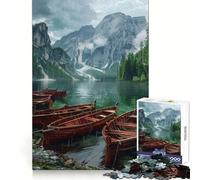Rainy Mountain Lake Hard Jigsaw Puzzle for Adults 1000 Pieces Pure Logic Toy Home Activity Clean Cut Lovely Gift (38x26cm)