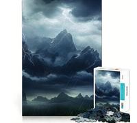 Rainy Mountain Thunder 1000 Piece Jigsaw Puzzle for Teenagers Mental Logic Toy Quiet Calm Firm Cut Santa Wish Item (38x52cm)