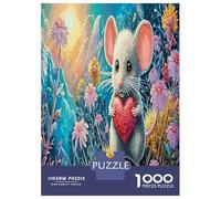 Rainy Mouse 1000 Piece Mouse in Magical Garden Jigsaw Puzzles for Puzzles 1000 Pieces Jigsaw for Adults for Adult Challenging Game Jigsaw Puzzles for Adults Gifts 52x38cm/1000pcs