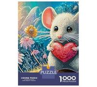 Rainy Mouse Premium Cardboard 1000 Piece Mouse in Blooms Jigsaw Bundle, Brain Training Adults, Stress Relief, Gift & Office Break Leisure 70x50cm/1000pcs