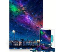 Rainy Night Cityscape Jigsaw Puzzle 1000 Piece for Adults Think Smart Toy Family Joy Accurate Cut Fine Art Piece (50x75cm)