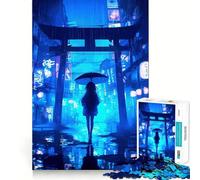 Rainy Night in Japan Jigsaw Puzzles 1000 Pieces for Teenagers Logic Game Warm Time Precise Cut Art Collection Piece (50x75cm)
