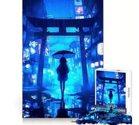 Rainy Night in Japan Jigsaw Puzzles for Teenagers 1000 Piece Thought Toy Calm Escape Precise Edge Amazing Present (38x52cm)