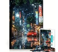 Rainy Night in Tokyo Hard Jigsaw Puzzle for Adults 1000 Pieces Mind Challenge Toy Gentle Leisure Precise Cut Memorable Gift (38x26cm)
