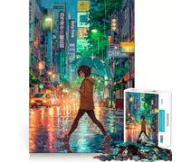Rainy Night in Tokyo Jigsaw Puzzle for Teenagers 1000 Pieces Reason Skill Toy Calming Play Exact Cut Perfect Present (38x26cm)