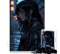 Rainy Night︰ Melancholy Beauty Jigsaw Puzzles 1000 Piece for Teenagers Fine Logic Toy Easy Leisure Neat Edge Festival Gift (38x26cm)
