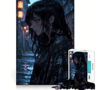Rainy Night︰ Melancholy Beauty Jigsaw Puzzles 1000 Piece for Teenagers Fine Logic Toy Easy Leisure Neat Edge Festival Gift (38x26cm)