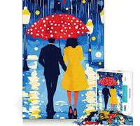 Rainy Night Romance Hard Jigsaw Puzzle for Adults 1000 Pieces Pure Logic Toy Home Activity Clean Cut Lovely Gift (38x26cm)