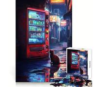 Rainy Night Vending Machine 1000 Piece Jigsaws for Adults Puzzle Mind Exercise Toy Family Bond Precision Cut Creative Gift (38x26cm)