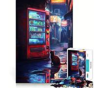 Rainy Night Vending Machine 1000 Piece Jigsaws for Adults Puzzle Mind Exercise Toy Family Bond Precision Cut Creative Gift (38x26cm)