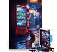 Rainy Night Vending Machine Jigsaw Puzzle for Teenagers 1000 Pieces Clear Logic Toy Slow Enjoy Perfect Cut Bday Surprise (38x52cm)