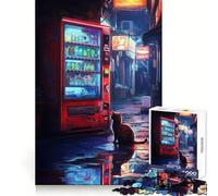 Rainy Night Vending Machine Jigsaw Puzzle for Teenagers 1000 Pieces Clear Logic Toy Slow Enjoy Perfect Cut Bday Surprise (38x52cm)
