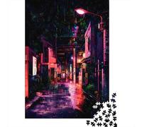 Rainy Nights 1000-Piece Jigsaw Puzzle for Adults, 52x38cm/1000pcs; for Calm Hands-on Time after Work; Smooth White Cardboard Pieces