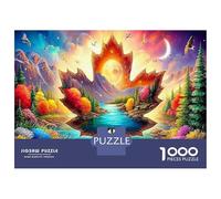 Rainy Parrot 1000 Pc Premium Cardboard Sunset Maple Jigsaw Puzzle Pack Family Puzzle Lovers Fun And Challenging Family Game for Home Decor Thoughtful Gift Idea 70x50cm/1000pcs