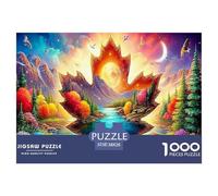 Rainy Parrot 1000 Piece Recycled Paper Puzzle -Colorful Maple Landscape Puzzles for Adults Gifts Educational Game Challenge Wall Decor38x26cm/1000pcs